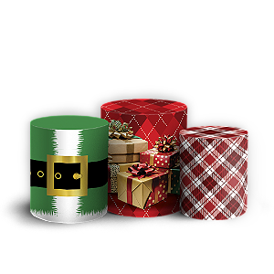 Trio Cilindro Sublimado 3D - Natal