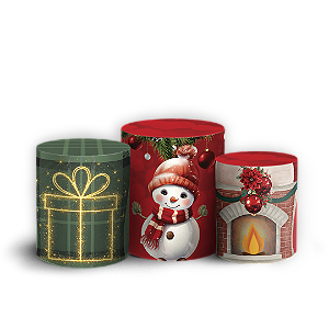 Trio Cilindro Sublimado 3D - Natal