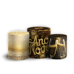 Trio Cilindro Sublimado 3D - Ano Novo 2026