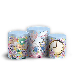Trio Cilindro Sublimado 3D - Alice no País das Maravilhas