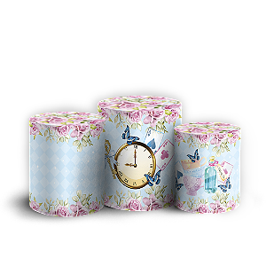 Trio Cilindro Sublimado 3D - Alice no País das Maravilhas