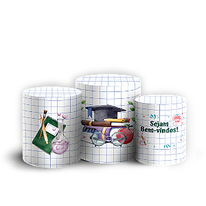 Trio Cilindro Sublimado 3D - Volta as Aulas