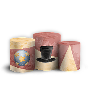 Trio Cilindro Sublimado 3D - Circo