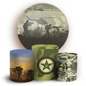 KIT Redondo e Trio Sublimado 3D - Exército