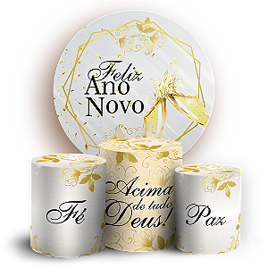 KIT Redondo e Trio Sublimado 3D - Ano Novo