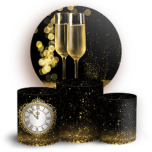 KIT Redondo e Trio Sublimado 3D - Ano Novo
