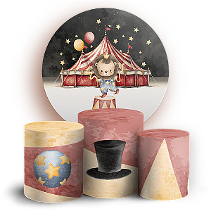 KIT Redondo e Trio Sublimado 3D - Circo