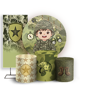 KIT Redondo Trio e Faixa Sublimado 3D - Exército