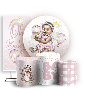 KIT Redondo Trio e Faixa Sublimado 3D - Criança Baby