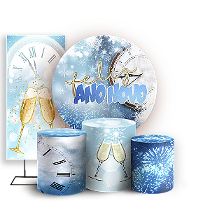 KIT Redondo Trio e Faixa Sublimado 3D - Ano Novo