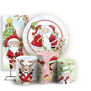 KIT Redondo Trio e Faixa Sublimado 3D - Natal
