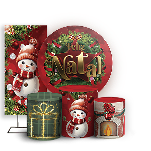 KIT Redondo Trio e Faixa Sublimado 3D - Natal