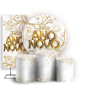KIT Redondo Trio e Faixa Sublimado 3D - Ano Novo