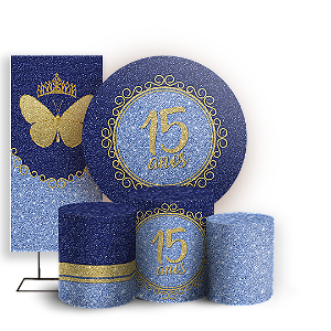 KIT Redondo Trio e Faixa Sublimado 3D - 15 Anos