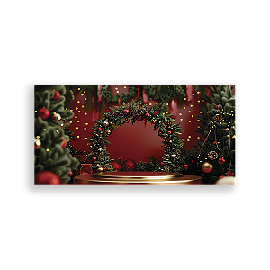Painel Retangular Sublimado 3D - Fundo Fotografico Natal