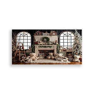Painel Retangular Sublimado 3D - Fundo Fotografico Natal