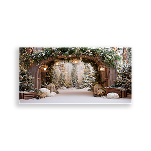Painel Retangular Sublimado 3D - Fundo Fotografico Natal