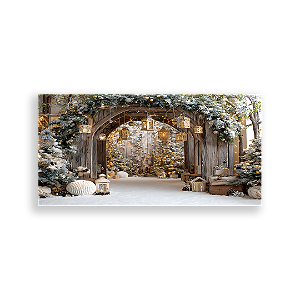 Painel Retangular Sublimado 3D - Fundo Fotografico Natal