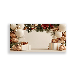 Painel Retangular Sublimado 3D - Fundo Fotografico Natal