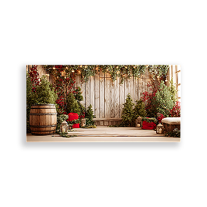 Painel Retangular Sublimado 3D - Fundo Fotografico Natal