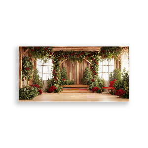 Painel Retangular Sublimado 3D - Fundo Fotografico Natal