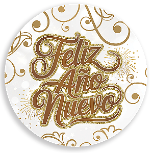 Painel Redondo Sublimado 3D - Año Nuevo ES