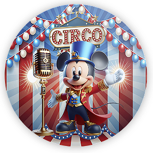 Mini Painel Sublimado 3D - Mickey E Minnie Circo
