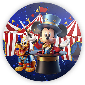 Mini Painel Sublimado 3D - Mickey E Minnie Circo