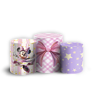 Trio Cilindro Sublimado 3D - Mickey-E-Minnie-Circo