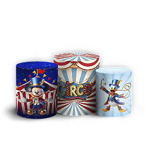 Trio Cilindro Sublimado 3D - Mickey-E-Minnie-Circo