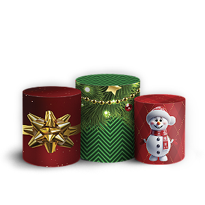 Capas Trio Cilindro Sublimado Vest Facil - Natal