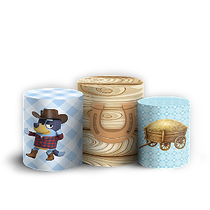 Trio Cilindro Sublimado 3D - Bluey Fazendinha