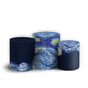 Trio Cilindro Sublimado 3D - Noite Estrelada Van Gogh