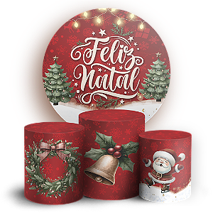 Capas Painel Redondo e Trio Cilindro Sublimado - Natal