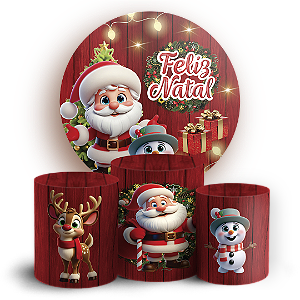 Capas Painel Redondo e Trio Cilindro Sublimado - Natal