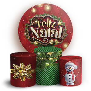 Capas Painel Redondo e Trio Cilindro Sublimado - Natal