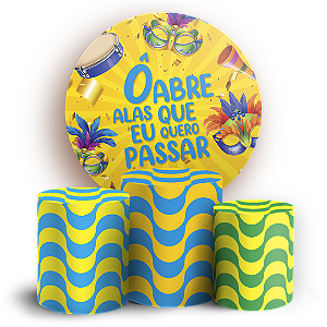 Capas Painel Redondo e Trio Cilindro Sublimado - Carnaval