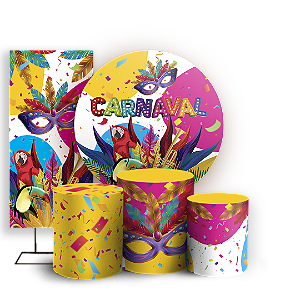 KIT Redondo Trio e Faixa Sublimado 3D - Carnaval
