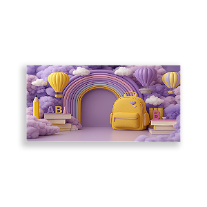 Painel Retangular Sublimado 3D - Fundo Fotografico Escola ABC