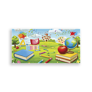 Painel Retangular Sublimado 3D - Painel Escola