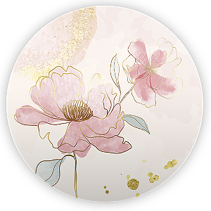Capa Painel Redondo Sublimado - Floral