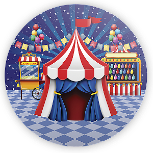 Capa Painel Redondo Sublimado - Circo
