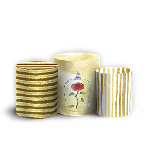 Capas Trio Cilindro Sublimado Vest Facil - Princesa Bela Baby