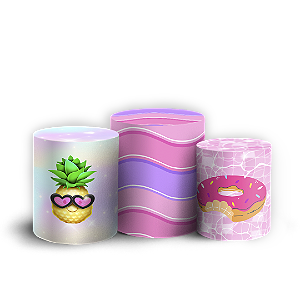 Capas Trio Cilindro Sublimado Vest Facil - Pool Party