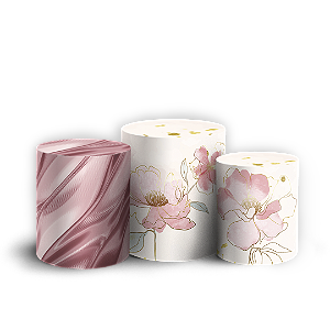 Capas Trio Cilindro Sublimado Vest Facil - Floral