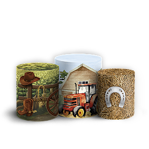 Capas Trio Cilindro Sublimado Vest Facil - Fazendinha