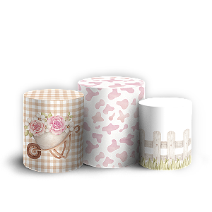 Capas Trio Cilindro Sublimado Vest Facil - Fazendinha