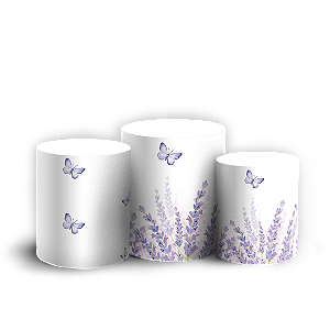 Capas Trio Cilindro Sublimado Vest Facil - Floral Lavanda