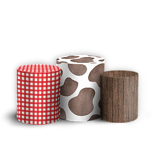 Capas Trio Cilindro Sublimado Vest Facil - Fazendinha