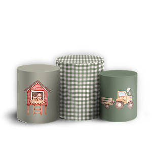 Capas Trio Cilindro Sublimado Vest Facil - Fazendinha